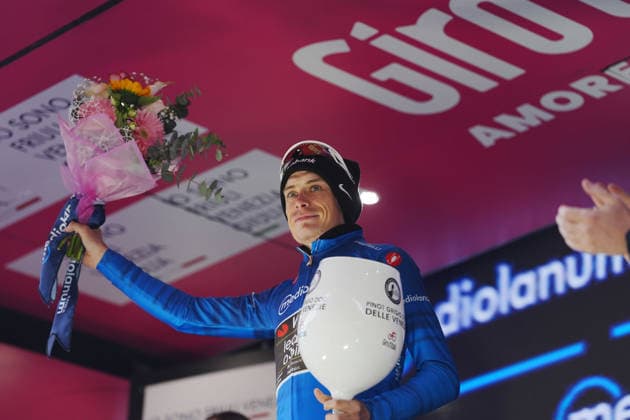 Denmark™s Jonas Vingegaard Hansen of Team Visma Lease A Bike Winner of stage during Stage 9 of the Giro d™Italia, from Cervia to Corno alle Scale, Italy, Sunday, May 17, 2026.  Copyright: xMassimoxPaolone LaPressex