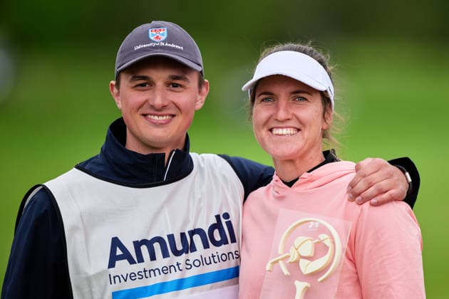 GER, Winsen Luhe , Amundi German Masters, Ladies European Tour LET , 14 05 17 05 2026 , Green Eagle Golf Courses, Round 4, Leonie Harm Germany , winner of the AMUNDI German Masters, Round 4, Saturday 17 05 2026, with her caddy, GER, Winsen Luhe , Amundi German Masters, Ladies European Tour LET , 14 05 17 05 2026 , Green Eagle Golf Courses, Copyright: xClaudiusxRauchx