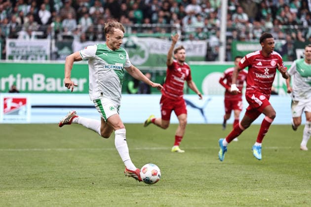 Jannik Dehm, Fürth, in the second round match of the 2025 2026 season between SpVgg Greuther Fürth and Fortuna Düsseldorf 3 0 in Fürth 17 05 2026