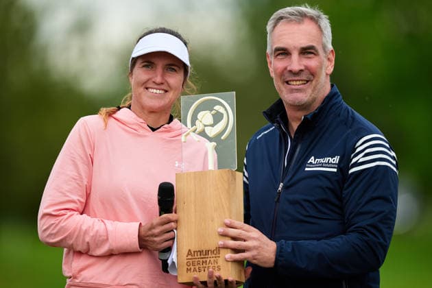 GER, Winsen Luhe , Amundi German Masters, Ladies European Tour LET , 14 05 17 05 2026 , Green Eagle Golf Courses, Round 4, Leonie Harm Germany , winner of the AMUNDI German Masters, Round 4, Saturday 17 05 2026,Round 4, here with Daniel Reitz from the extended management of Amundi Germany, GER, Winsen Luhe , Amundi German Masters, Ladies European Tour LET , 14 05 17 05 2026 , Green Eagle Golf Courses, Copyright: xClaudiusxRauchx