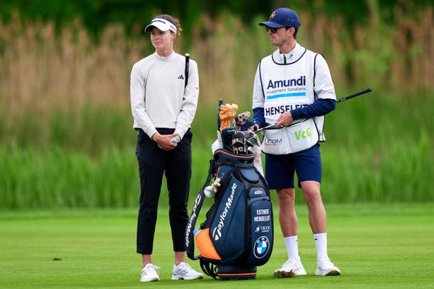 GER, Winsen Luhe , Amundi German Masters, Ladies European Tour LET , 14 05 17 05 2026 , Green Eagle Golf Courses, Round 4, Esther Henseleit Germany , with caddy, Round 4, Saturday 17 05 2026, GER, Winsen Luhe , Amundi German Masters, Ladies European Tour LET , 14 05 17 05 2026 , Green Eagle Golf Courses, Copyright: xClaudiusxRauchx
