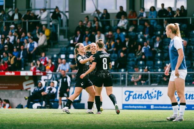 Goal celebration after Alisa Grincencos 1-0 goal in the match between Turbine Potsdam and FC Viktoria Berlin in the 2 Womens Bundesliga Goal celebration after Alisa Grincencos 1-0 goal in the match between Turbine Potsdam and FC Viktoria Berlin in the 2 Womens Bundesliga Copyright: xKaixHeuserxKaixHeuserx