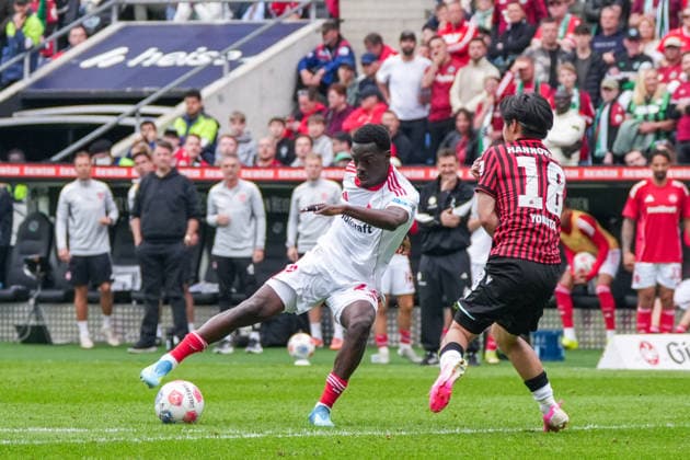 Germany Soccer 2 Bundesliga, Season 2025 26, Matchday 34, Hannover 96 vs 1 FC Nürnberg, 17 05 2026, Heinz von Heiden Arena Hannover, Lower Saxony Rabby Nzingoula 1 FC Nürnberg, 22 Daisuke Yokota Hannover 96, 18 Copyright: xLeonxFrickx