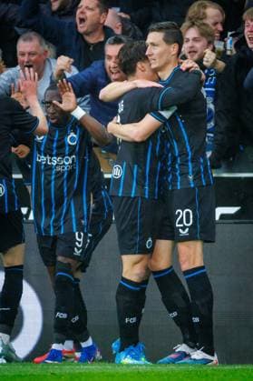 Club s Hans Vanaken celebrates after scoring during a game between Belgian soccer team Club Brugge KV and Royale Union Saint-Gilloise, Sunday 17 May 2026 in Brugge, on day 8 of the Champion s Play-Off (PO 1) competition of the Jupiler Pro League. KURTxDESPLENTER x174183153x