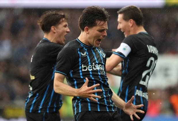 Club s Hans Vanaken celebrates after scoring during a game between Belgian soccer team Club Brugge KV and Royale Union Saint-Gilloise, Sunday 17 May 2026 in Brugge, on day 8 of the Champion s Play-Off (PO 1) competition of the Jupiler Pro League. VIRGINIExLEFOUR x174183646x