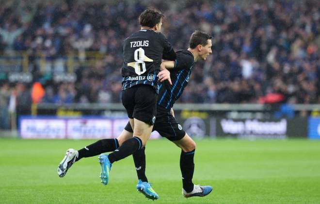 Club s Hans Vanaken celebrates after scoring during a game between Belgian soccer team Club Brugge KV and Royale Union Saint-Gilloise, Sunday 17 May 2026 in Brugge, on day 8 of the Champion s Play-Off (PO 1) competition of the Jupiler Pro League. VIRGINIExLEFOUR x174184157x