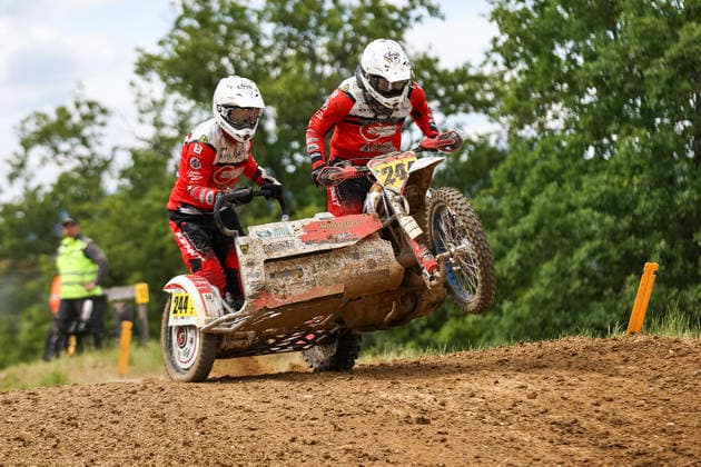 Leon Hofmann and Leon Freygang DEU 244 VMC MEGA , Germany, Motorsport, ADAC Motocross Schopfheim 2026, DMX Sidecar German Championship, 1 round, 17 05 2026, Schopfheim Motocross Race Track Germany Copyright: xGrantxHubbsx