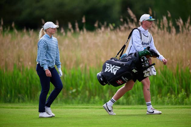 GER, Winsen Luhe , Amundi German Masters, Ladies European Tour LET , 14 05 17 05 2026 , Green Eagle Golf Courses, Round 4, Sofie Kibsgaard Denmark with caddy, Round 4, Saturday 17 05 2026, GER, Winsen Luhe , Amundi German Masters, Ladies European Tour LET , 14 05 17 05 2026 , Green Eagle Golf Courses, Copyright: xClaudiusxRauchx