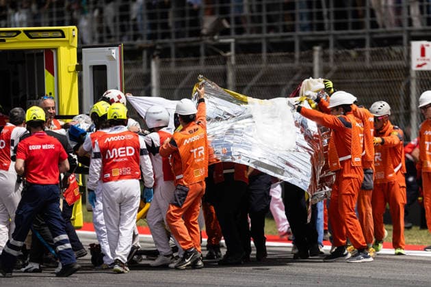 May 17, 2026, Barcelona, Barcelona, Spain: MONTMELO, SPAIN - MAY 17: Alex Marquez 73 of BK8 Gresini Racing MotoGP is transported by ambulance after a crash during the MotoGP Grand Prix of Catalunya at Circuit de Barcelona-Catalunya on May 17, 2026 in Montmelo, Spain. MotoGP Grand Prix Of Catalunya  - ZUMAs316 20260517_znp_s316_066 Copyright: xMartixSeguraxRamonedax