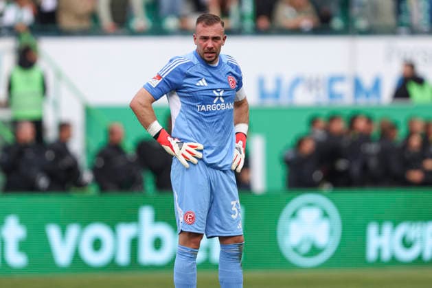 Goalkeeper Florian Kastenmeier Fortuna Düsseldorf is disappointed during the 2 Bundesliga match between SpVgg Greuther Fürth and Fortuna Düsseldorf, Sportpark Ronhof Thomas Sommer on May 17, 2026 in Fürth, Germany Photo by Oliver Kaelke DeFodi Images Goalkeeper Florian Kastenmeier Fortuna Düsseldorf looks dejected during the 2 Bundesliga match between SpVgg Greuther Fürth and Fortuna Düsseldorf at Sportpark Ronhof Thomas Sommer on May 17, 2026 in Fürth, Germany Photo by Oliver Kaelke DeFodi Images Photo by Oliver Kaelke DeFodi Images