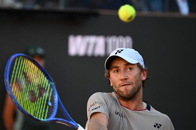May 17, 2026, Rome, Italy: Casper Ruud of Norway in action during his men s singles final match against Jannik Sinner of Italy (not pictured) at the Italian Open tennis tournament in Rome, Italy, 17 May 2026. ANSA RICCARDO ANTIMIANI. Italian Open Tennis Tournament  - ZUMAa110 20260517_zaf_a110_124 Copyright: xRiccardoxAntimianix