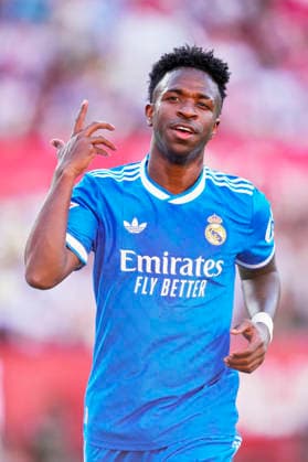 Sevilla FC v Real Madrid CF - LaLiga EA Sports Vinicius Junior left winger of Real Madrid and Brazil celebrates after scoring his sides first goal during the LaLiga EA Sports match between Sevilla FC and Real Madrid CF at Estadio Ramon Sanchez Pizjuan on May 17, 2026 in Seville, Spain. Seville Spain  Copyright: xJosexBretonx originalFilename:bretonhernandez-sevillaf260517_npPd1.jpg
