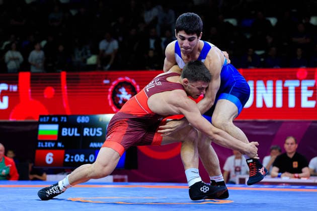 U17 Wrestling European Championships 71kg FS Nikolay Stoykov Iliev BUL df Artem Ananian RUS Copyright: xKostadinxAndonov xUnitedxWorldxWrestlingx Kostadin Andonov United World Wrestling