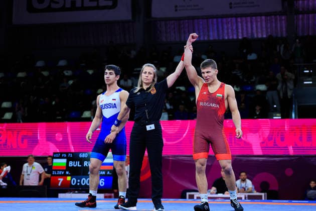U17 Wrestling European Championships 71kg FS Nikolay Stoykov Iliev BUL df Artem Ananian RUS Copyright: xKostadinxAndonov xUnitedxWorldxWrestlingx Kostadin Andonov United World Wrestling