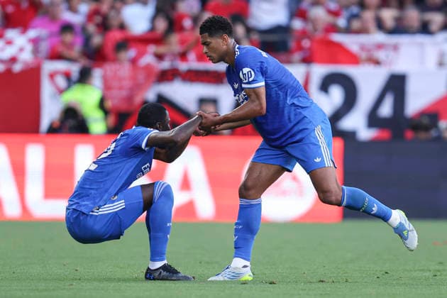 ESP: Sevilla FC - Real Madrid. La Liga EA Sports. Date 37 Jude Bellingham and Antonio Rudiger of Real Madrid during the La Liga EA Sports match between Sevilla FC and Real Madrid CF played at Ramon Sanchez Pizjuan Stadium on May 17, 2026 in Sevilla, Spain. kpng Copyright: xAntonioxPozox xPRESSINPHOTOx AP_260517_SEV_RMA_2526_029