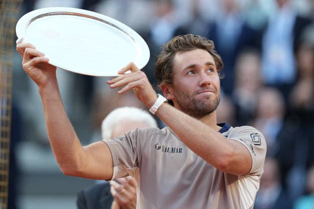 Casper Ruud of Norway holds the runner-up trophy of the Internazionali BNL d Italia 2026 tennis tournament at Foro Italico in Rome (Italy) on May, 17, 2026. AntoniettaxBaldassarre