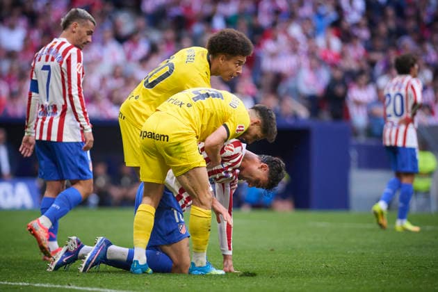 ATLETICO DE MADRID v GIRONA FC. LA LIGA 2025 2026. ROUND 37. Atletico de Madrid™s Marc Pubill (r) and Girona FC™s Axel Witsel and Alex Moreno during La Liga match. May 17 2026. (ALTERPHOTOS Ropero) MadridSpain  Copyright: xRoperox