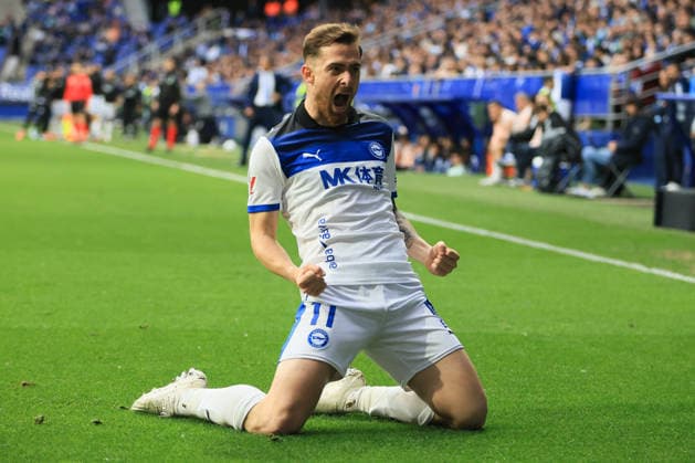 ESP LaLiga EA Sports Real Oviedo v Alaves Toni Martinez scores goal 0 1 for Alaves and celebrates his goal during LaLiga EA Sports, between Real Oviedo v Alaves played at Carlos Tartiere Stadium in Oviedo on May 17th, 2026 in Spain Oviedo Spain Futbol Copyright: xAgenciaxLOFx