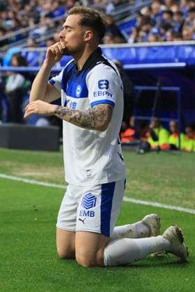 ESP LaLiga EA Sports Real Oviedo v Alaves Toni Martinez scores goal 0 1 for Alaves and celebrates his goal during LaLiga EA Sports, between Real Oviedo v Alaves played at Carlos Tartiere Stadium in Oviedo on May 17th, 2026 in Spain Oviedo Spain Futbol Copyright: xAgenciaxLOFx