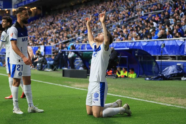 ESP LaLiga EA Sports Real Oviedo v Alaves Toni Martinez scores goal 0 1 for Alaves and celebrates his goal during LaLiga EA Sports, between Real Oviedo v Alaves played at Carlos Tartiere Stadium in Oviedo on May 17th, 2026 in Spain Oviedo Spain Futbol Copyright: xAgenciaxLOFx