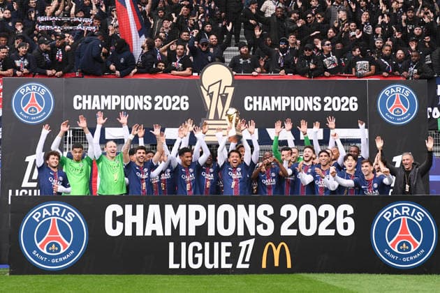 Sport Bilder des Tages Paris FC v Paris Saint-Germain - Ligue 1 McDonald s 2025 2026 Equipe de football du PSG during the Ligue 1 McDonald s match between Paris FC and Paris SG at Stade Jean Bouin on May 17, 2026 in Paris, France. Paris France  Copyright: xFEPx 776348394