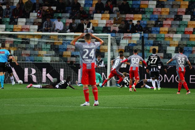 Cremonese s Jamie Vardy celebrates after scoring the o-1 goal for his team during the Serie A soccer match between Udinese and Cremonese at the Bluenergy Stadium in Udine, north east Italy - Sunday, May 17,2026 - soccer  Copyright: xAndreaxBressanutti LaPressex
