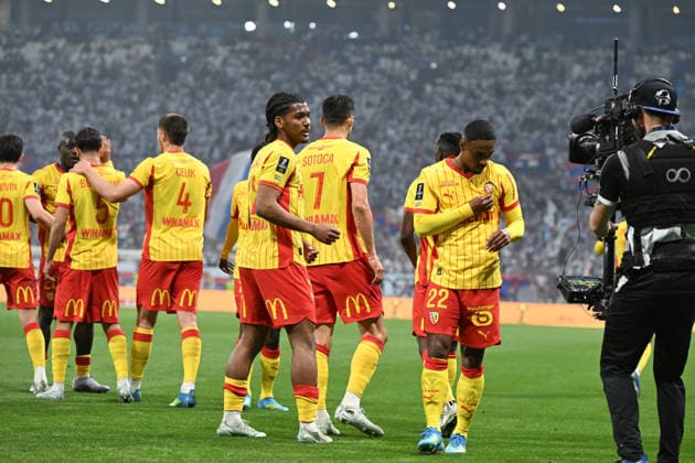Football : Olympique Lyonnais v Racing LENS - French ligue 1- 17 05 2026 SAID Wesley of Lens scoring goal during the French ligue 1 match between Olympique Lyonnais and Racing Lens at Groupama Stadium Decines Charpieu Lyon on May 17, 2026 , France LYONFrance  Copyright: xMouradxAllilix
