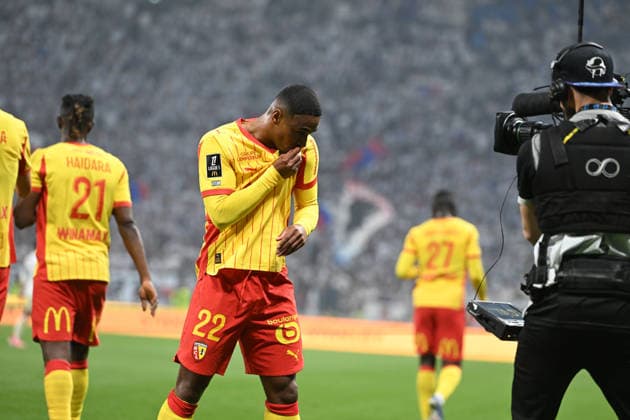 Football : Olympique Lyonnais v Racing LENS - French ligue 1- 17 05 2026 SAID Wesley of Lens scoring goal during the French ligue 1 match between Olympique Lyonnais and Racing Lens at Groupama Stadium Decines Charpieu Lyon on May 17, 2026 , France LYONFrance  Copyright: xMouradxAllilix