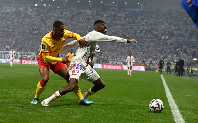 Football : Olympique Lyonnais v Racing LENS - French ligue 1- 17 05 2026 SAID Wesley of Lens during the French ligue 1 match between Olympique Lyonnais and Racing Lens at Groupama Stadium Decines Charpieu Lyon on May 17, 2026 , France LYONFrance  Copyright: xMouradxAllilix