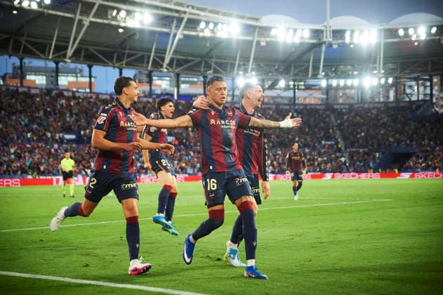 Kevin Arriaga Levante UD celebrates after scoring his team˜s second goal during the LaLiga EA Sports match between Levante UD and RCD Mallorca at Ciudad de Valencia on May 17, 2026 in Valencia, Spain Photo by Maria Jose Segovia DeFodi Images