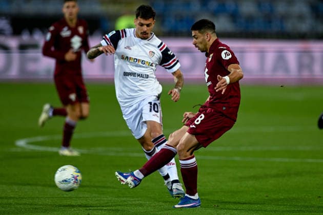 Torino s Giovanni Pablo Simeone Baldini in action during the Serie A soccer match between Cagliari Calcio and Torino at the Unipol Domus in Cagliari, Sardinia - Sunday 17th May. - Soccer  Copyright: x Â®xGianlucaxZuddas LaPressex