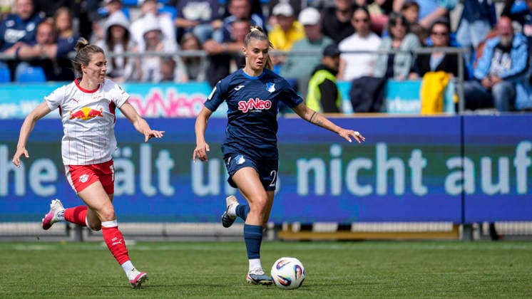 v li Sandra Starke RBL, 13 , Selina Cerci TSG, 29 , Action, Action, Game scene, 17 05 2026, Sinsheim Hoffenheim Germany , Soccer, Google Pixel Women Bundesliga, TSG 1899 Hoffenheim RB Leipzig, DFB DFL REGULATIONS PROHIBIT ANY USE OF PHOTOGRAPHS AS IMAGE SEQUENCES AND OR QUASI VIDEO xozx