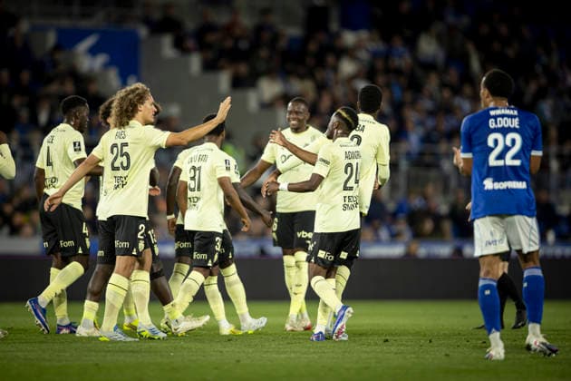 FOOTBALL : Racing de Strasbourg vs AS Monaco FC - Ligue 1 McDonald s - 17 05 2026 Joie des joueurs de l equipe de AS Monaco FC apres le but de Fati Vieira Anssumane 31 (AS Monaco)  Copyright: xelyxandroxcegarrax
