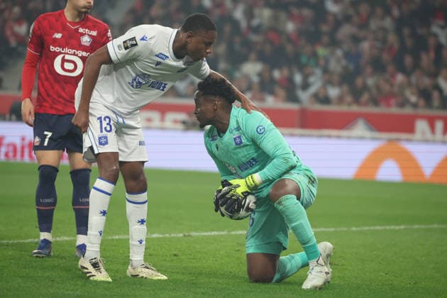 FOOTBALL : LOSC Lille vs Auxerre - Ligue 1 J34 - 17 05 2026 ArrÃªt de Donovan LEON (AJ Auxerre) lors du match LOSC Lille vs Auxerre, Ligue 1 J34, Decathlon Arena stade Pierre Mauroy, le 17 mai 2026 - photo Laurent Sanson PsnewZ  Copyright: xLaurentxSANSONx xPsnewZx