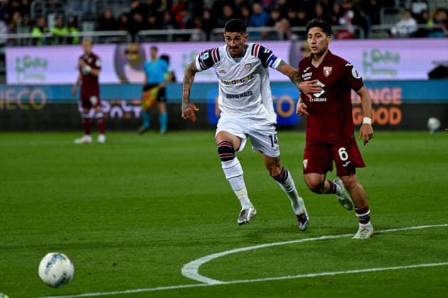 Cagliari s Alessandro Deiola in action during the Serie A soccer match between Cagliari Calcio and Torino at the Unipol Domus in Cagliari, Sardinia - Sunday 17th May. - Soccer  Copyright: x Â®xGianlucaxZuddas LaPressex