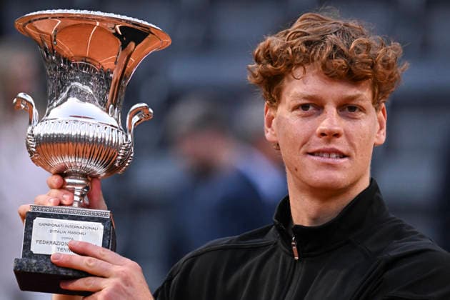 May 17, 2026, Rome, Italy: Jannik Sinner of Italy poses with the trophy after winning his men s final match against Casper Ruud of Norway (not pictured) at the Italian Open tennis tournament in Rome, Italy, 17 May 2026. ANSA RICCARDO ANTIMIANI. Italian Open Tennis Tournament  - ZUMAa110 20260517_zaf_a110_141 Copyright: xRiccardoxAntimianix