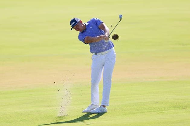 NEWTON SQUARE, PA - MAY 17: Matti Schmid of Germany hits from the 9th fairway during the final round of the 2026 PGA, Golf Herren Championship on May 17, 2026 at Aronimink Golf Club in Newtown Square, Pennsylvania. (Photo by Rich Graessle Icon Sportswire) GOLF: MAY 17 PGA PGA Championship EDITORIAL USE ONLY Icon260517259254