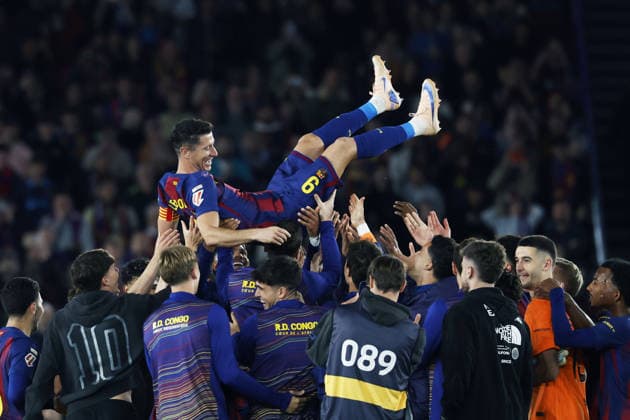 Robert Lewandowski (Barcelona), MAY 17, 2026 - Football Soccer : Spanish La Liga EA Sports match between FC Barcelona, Barca 3-1 Real Betis Balompie at Spotify Camp Nou in Barcelona, Spain. Noxthirdxpartyxsales  aflo_330908385