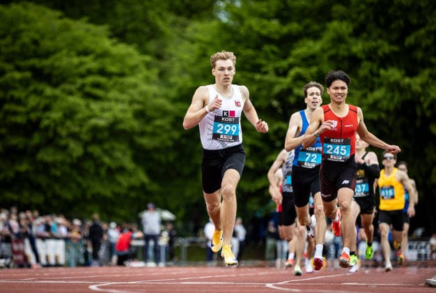 35 International Runners Meeting Pliezhausen, 17 05 2026 At the finish line in the 600m race from left Benedikt Haym GER LG Filder and Robin Gloor SUI BTV Aarau Athletics 35 International Runners Meeting on 17 05 2026 at the Schönbuchstadion in Pliezhausen Baden Württemberg Copyright: xBEAUTIFULxSPORTS R.xSchmittx