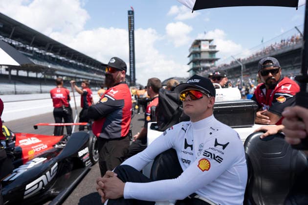 May 17, 2026, Speedway, Indiana, USA: Mick Schumacher, driver of the 47 Rahal Letterman Racing Honda sits in pit lane prior to his qualifying attempt for the Indy 500 at the Indianapolis Motor Speedway. Speedway USA - ZUMAd212 20260517_zsp_d212_028 Copyright: xRichardxDolex