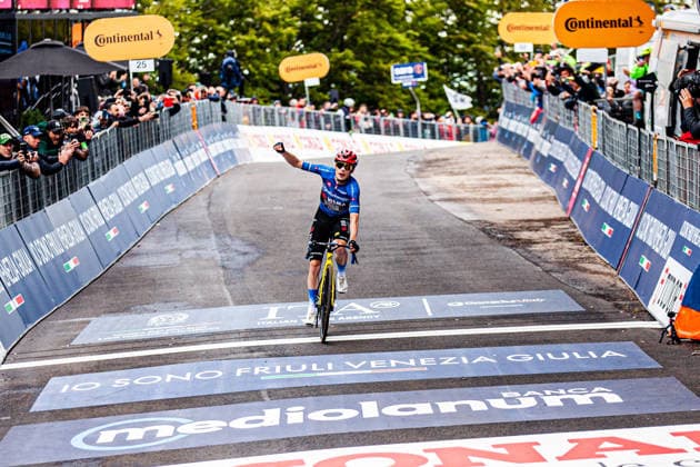 May 17, 2026, Lizzano In Belvedere, Italy: Jonas Vingegaard s final push before crossing the finish line. The pink caravan crosses the peninsula. From the historic start in the Balkans to the ascent along the Apennines and the great Alpine peaks, the complete photographic story of the 109th edition. Lizzano In Belvedere Italy - ZUMAs197 20260517_aaa_s197_439 Copyright: xCarloxVerganix