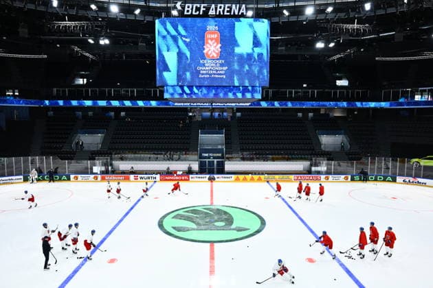 Czech national Ice hockey, Eishockey team training session at the 2026 IIHF Ice Hockey World Championship, WM, Weltmeisterschaft in Fribourg, Switzerland, on May 18, 2026. (CTKxPhoto RadekxPetrasek) CTKPhotoP2026051803024  CTKPhotoP2026051803024