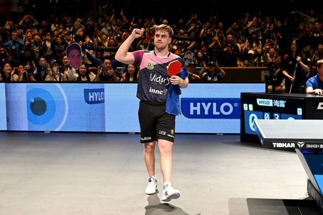 TT CL Hylo Final 4 Final 1 FC Saarbrücken TT Alliance Nimes Montpellier on 17 05 2026 in the Saarlandhalle in Saarbrücken Truls Möregardh Saarbrücken xJFx