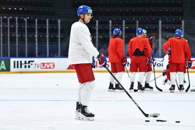 Libor Hajek attends Czech national Ice hockey, Eishockey team training session at the 2026 IIHF Ice Hockey World Championship, WM, Weltmeisterschaft in Fribourg, Switzerland, on May 18, 2026. (CTKxPhoto RadekxPetrasek) CTKPhotoP2026051803344  CTKPhotoP2026051803344