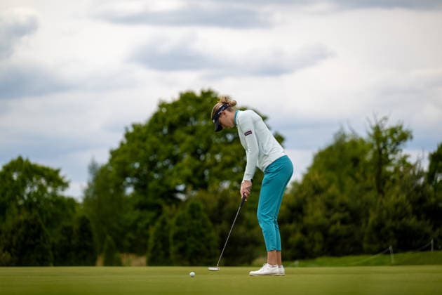 HAMBURG, GERMANY - MAY 17: Chiara Noja of Germany putting on the 11th hole during the final round of the Amundi German Masters at Green Eagle Golf Courses on May 17, 2026 in Hamburg, Germany. Credit: Andy Astfalck NurPhoto Germany Copyright: xAndyxAstfalckx