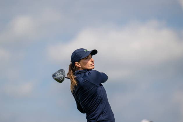 Amundi German Masters - Fourth Round Agathe Sauzon of France plays from the tee on the 1st hole during the final round of the Amundi German Masters at Green Eagle Golf Courses in Hamburg, Germany, on May 17, 2026. Hamburg Germany  Copyright: xAndyxAstfalckx originalFilename:astfalck-amundige260518_npdLA.jpg