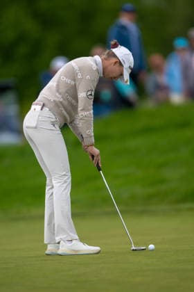 HAMBURG, GERMANY - MAY 17: Alexandra Forsterling of Germany putts on the green of the 12th hole during the final round of the Amundi German Masters at Green Eagle Golf Courses on May 17, 2026 in Hamburg, Germany. Credit: Andy Astfalck NurPhoto Germany Copyright: xAndyxAstfalckx