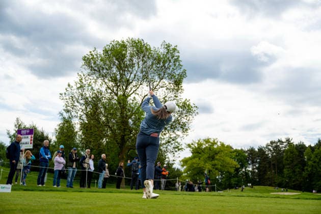 Amundi German Masters - Fourth Round Charlotte Heath of England drives off the tee of the 5th hole during the final round of the Amundi German Masters at Green Eagle Golf Courses in Hamburg, Germany, on May 17, 2026. Hamburg Germany  Copyright: xAndyxAstfalckx originalFilename:astfalck-amundige260518_npx4W.jpg