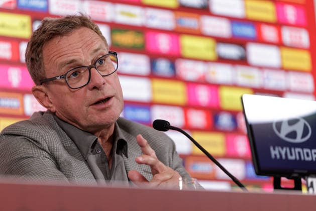 SOCCER - OEFB, PK, squad nomination VIENNA,AUSTRIA,18.MAY.26 - SOCCER - OEFB, Oesterreichischer Fussball-Bund, preview, press conference, PK, Pressekonferenz squad nomination. Image shows head coach Ralf Rangnick (AUT).  GEPAxpictures xArminxRauthner