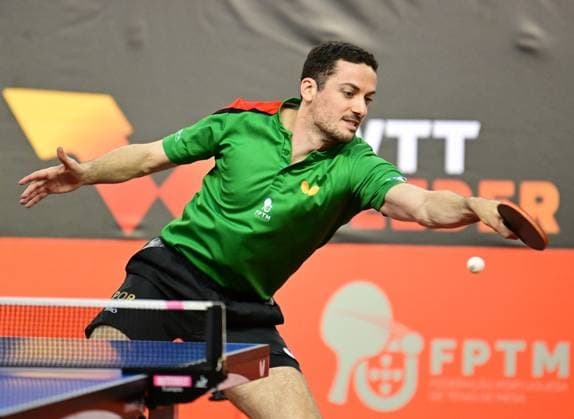 Marcos Freitas from Portugal at WTT Feeder Lagos in Portugal Marcos Freitas from Portugal competes in the WTT Feeder in Lagos, Portugal, on May 18, 2026 Lagos, Portugal Hessen Portugal